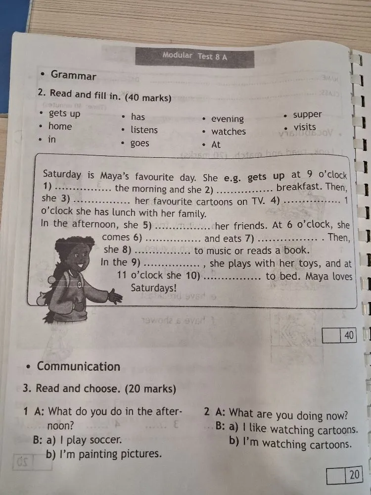 Read and fill in. (40 marks)