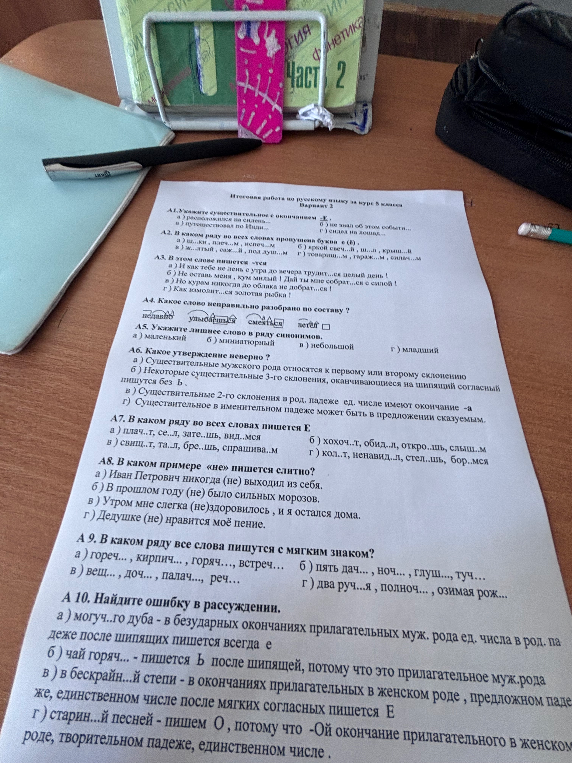 А1. Укажите существительное с окончанием -е.