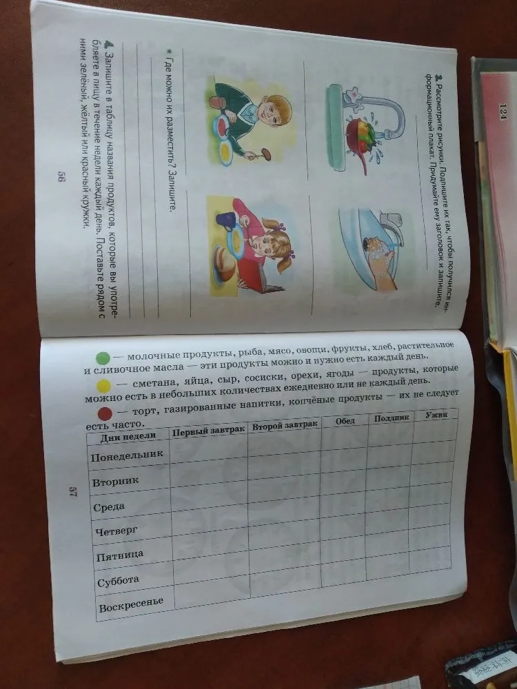 Рассмотрите рисунки. Подпишите их так, чтобы получился информационный плакат. Придумайте ему заголовок и запишите.