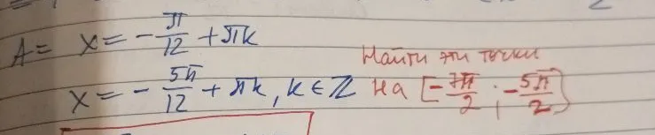 Найти эти точки на [−7π/2; −5π/2]