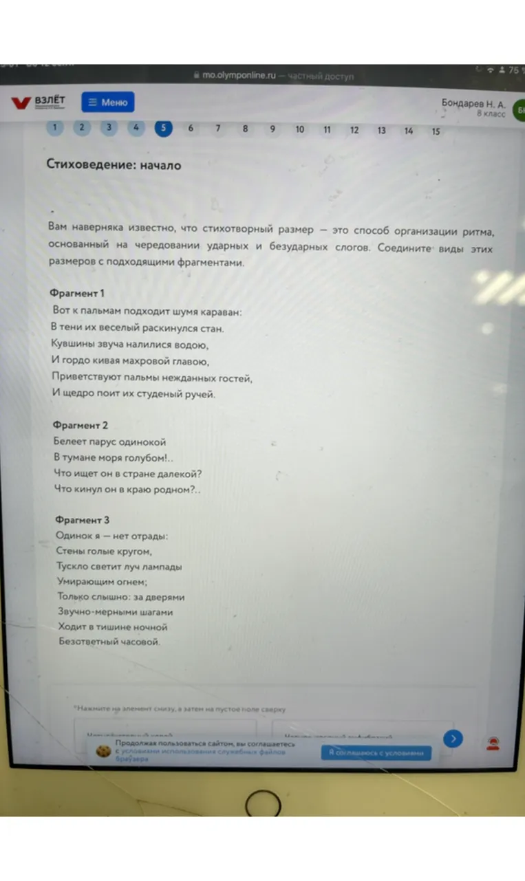 Соедините виды этих размеров с подходящими фрагментами.