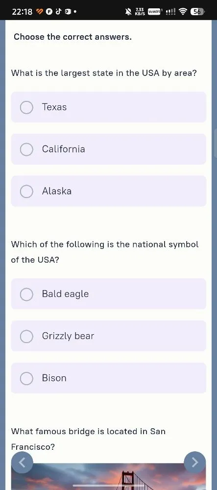 Choose the correct answers. What is the largest state in the USA by area?