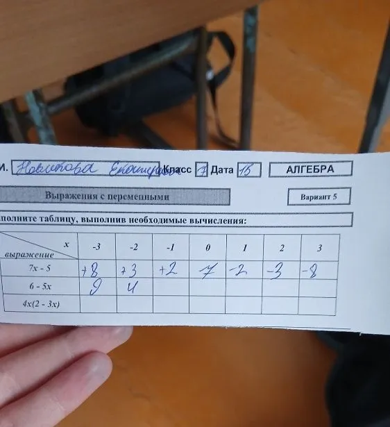 Заполните таблицу, выполнив необходимые вычисления: