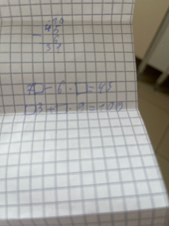 7□ - 6 · □ = 45
