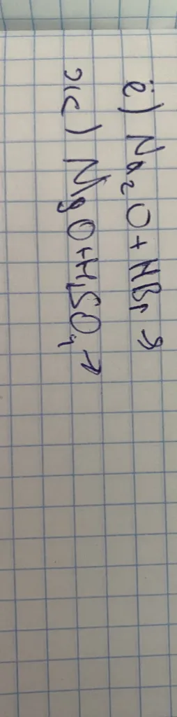 е) Na2O + HBr -> ж) MgO + H2SO4 ->