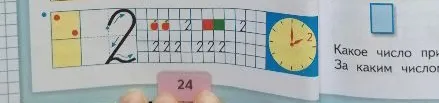 На картинке представлено задание из учебника математики для первого класса, посвященное изучению цифры 2.