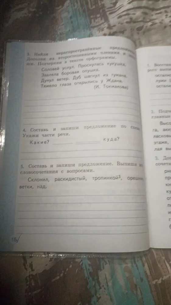 3. Найди нераспространенные предложения. Дополни их второстепенными членами и запиши. Подчеркни в тексте орфограммы.