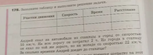 178. Заполните таблицу и выполните решение задачи.