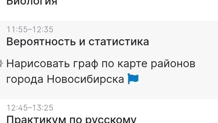 Нарисовать граф по карте районов города Новосибирска