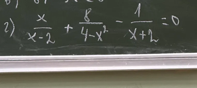 x/(x-2) + 8/(4-x^2) - 1/(x+2) = 0
