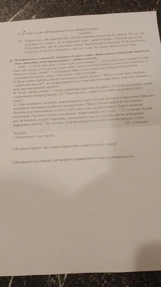 Спиши, вставь пропущенные буквы, раскрой скобки.