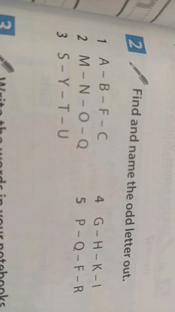 Find and name the odd letter out.