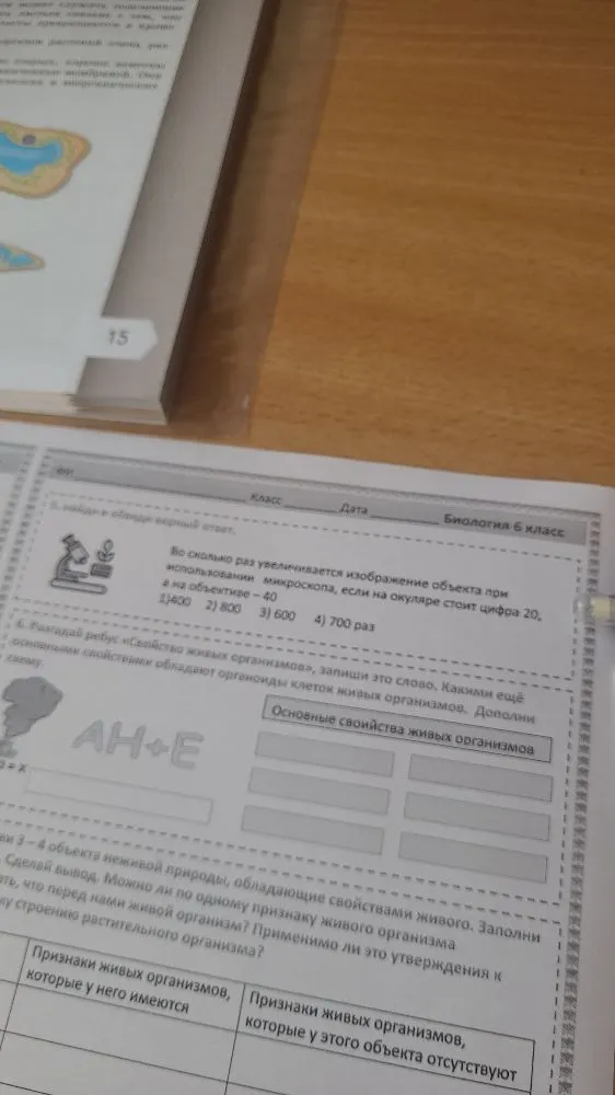 5. Во сколько раз увеличивается изображение объекта при использовании микроскопа, если на окуляре стоит цифра 20, а на объективе — 40.