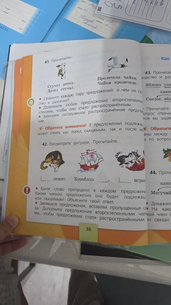 41. Прочитайте. Сравните каждую пару предложений: в чём их сходство и различие?