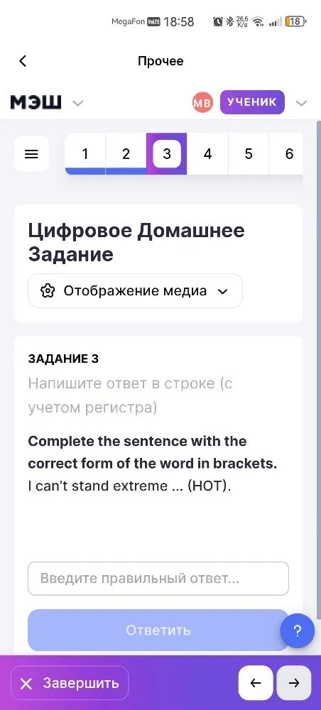 Complete the sentence with the correct form of the word in brackets. I can’t stand extreme ... (HOT).