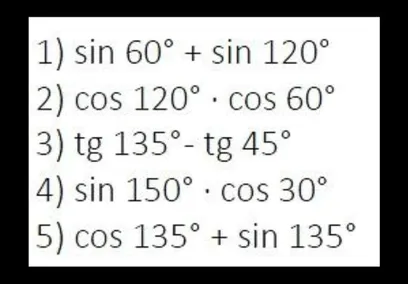 1) sin 60° + sin 120°