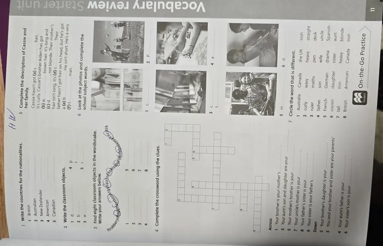 1 Write the countries for the nationalities
