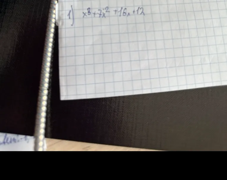 1) x^3 + 7x^2 + 16x + 12