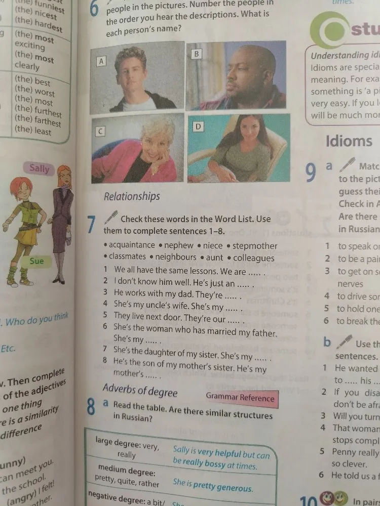 Check these words in the Word List. Use them to complete sentences 1-8.