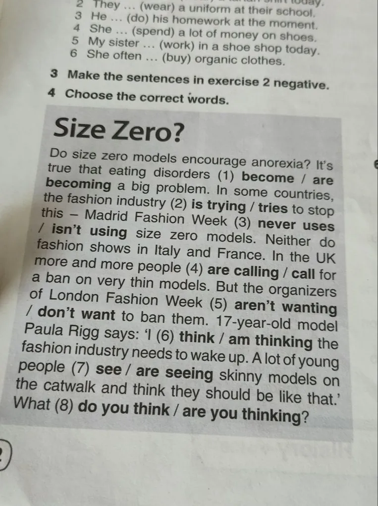 Do size zero models encourage anorexia? It's true that eating disorders (1) become / are becoming a big problem.