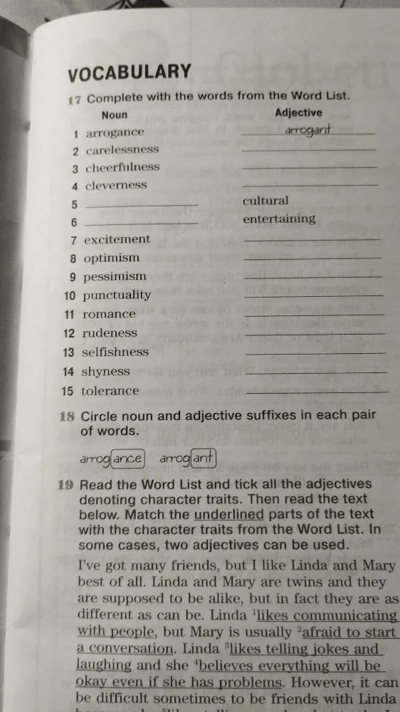 17 Complete with the words from the Word List.