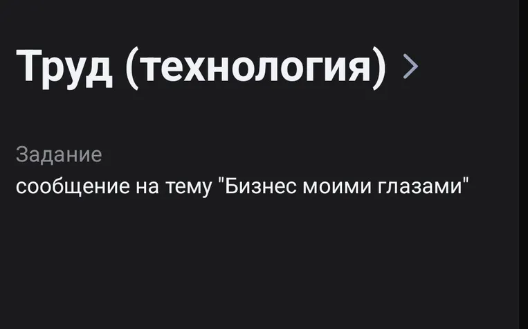 сообщение на тему "Бизнес моими глазами"