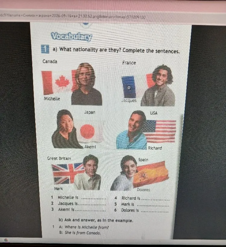 What nationality are they? Complete the sentences.
