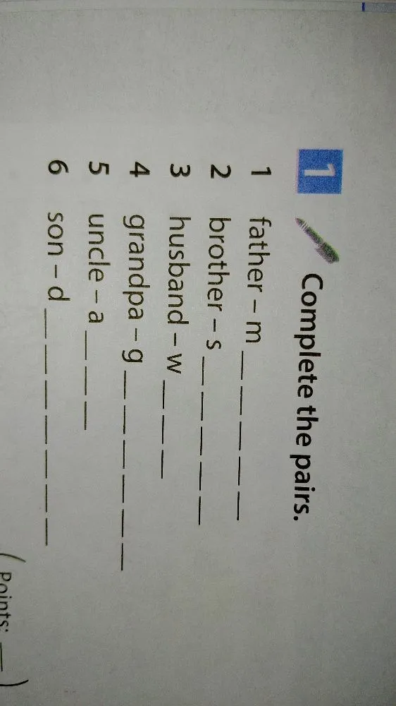 Complete the pairs.