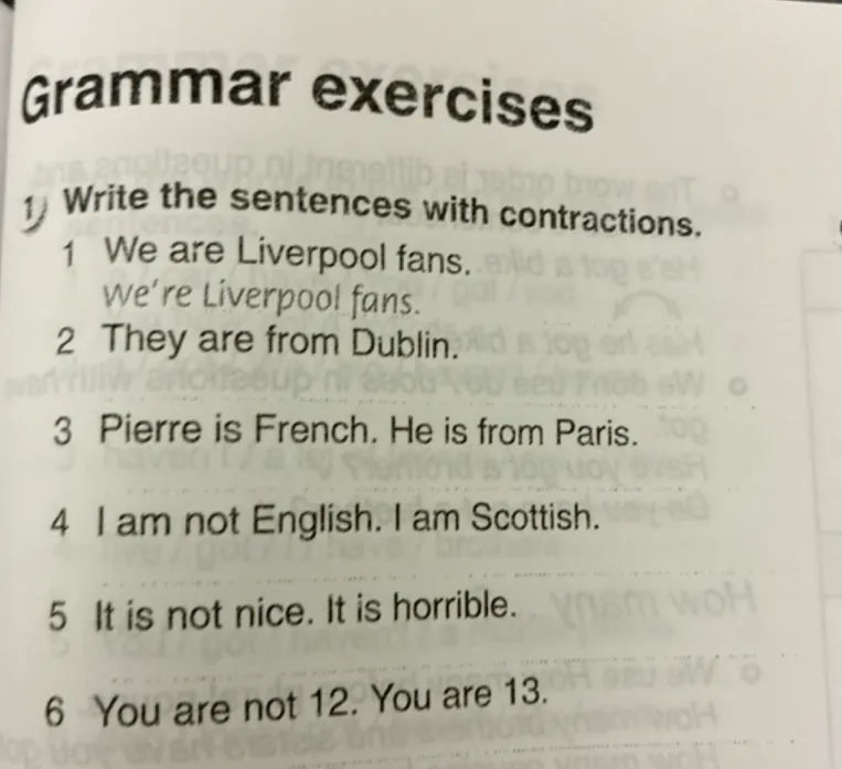 Write the sentences with contractions.