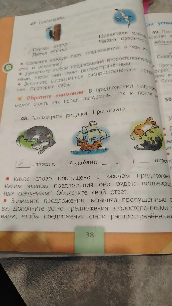 47. Прочитайте. Сравните каждую пару предложений: в чём их сходство и различие?