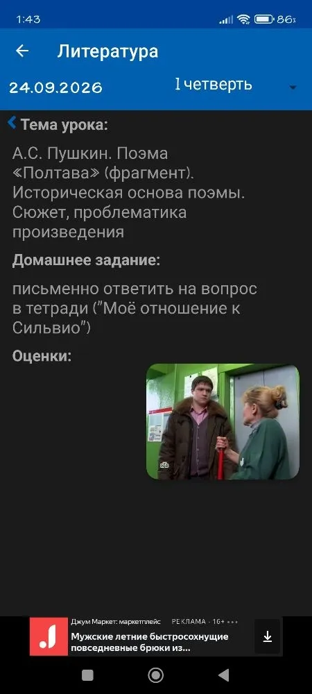 письменно ответить на вопрос в тетради ("Моё отношение к Сильвио")