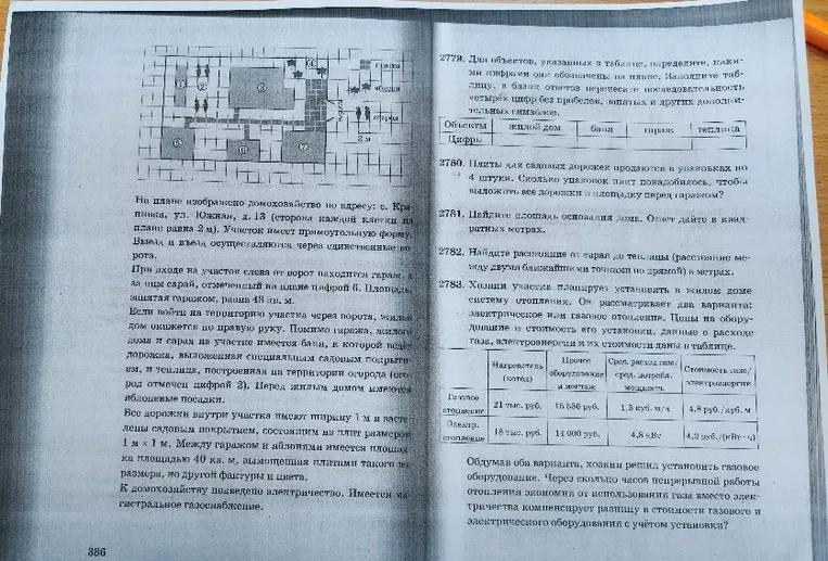 2779. Для объектов, указанных в таблице, определите, какими цифрами они обозначены на плане. Заполните таблицу, в бланк ответов перенесите последовательность четырех цифр без пробелов, запятых и других дополнительных символов.