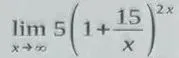 lim_{x -> infinity} 5 (1 + 15/x)^(2x)