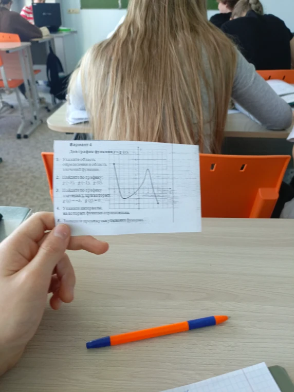 Дан график функции y=g(x). 1. Укажите область определения и область значений функции.