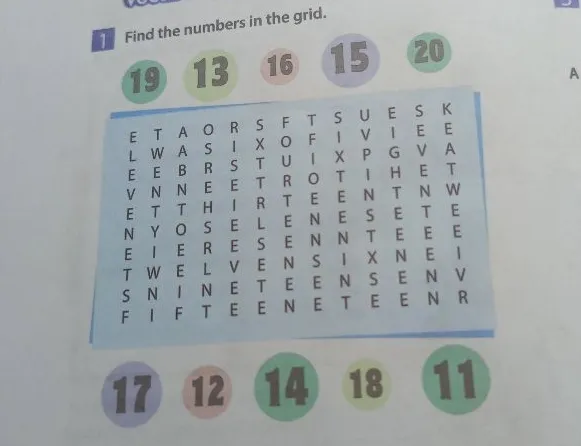 Find the numbers in the grid.