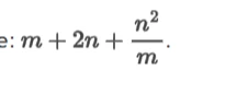 m + 2n + n^2/m