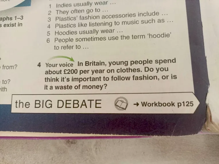 In Britain, young people spend about £200 per year on clothes. Do you think it's important to follow fashion, or is it a waste of money?