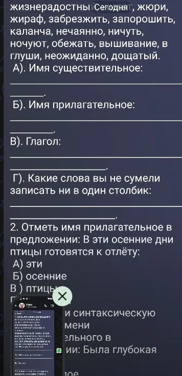 1. Запишите слова, распределяя их в три столбика: имя существительное, имя прилагательное, глагол.