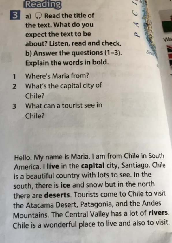 3 b) Answer the questions (1–3). Explain the words in bold.
