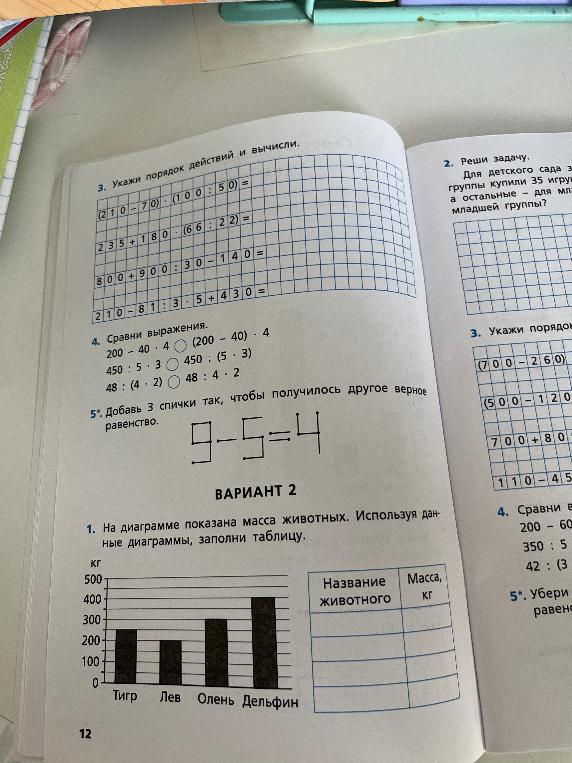 Укажи порядок действий и вычисли.