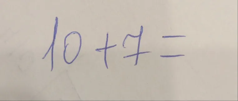 10 + 7 =