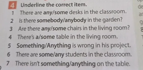 Underline the correct item.