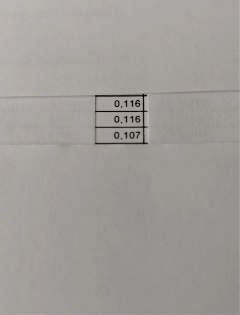 На изображении представлена таблица с числами 0,116, 0,116, 0,107, но само задание отсутствует.