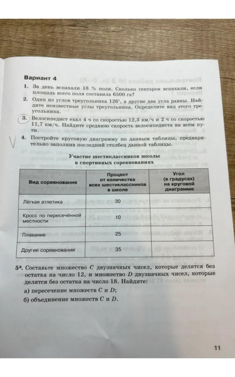 Вариант 4 1. За день вспахали 18 % поля. Сколько гектаров вспахали, если площадь всего поля составила 6500 га?