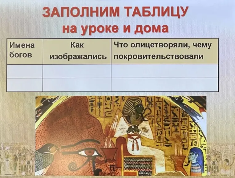 ЗАПОЛНИМ ТАБЛИЦУ на уроке и дома