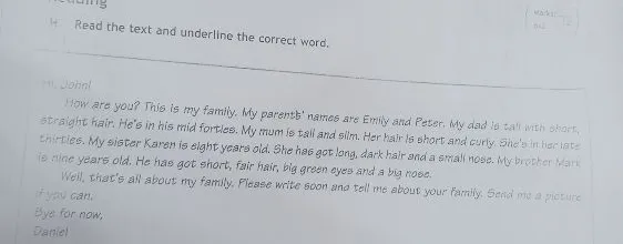 Read the text and underline the correct word.
