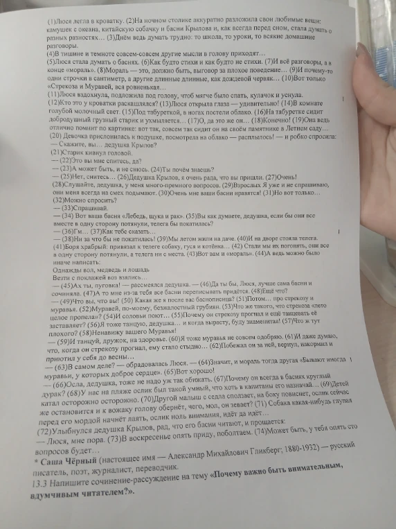 13.3 Напишите сочинение-рассуждение на тему «Почему важно быть внимательным, вдумчивым читателем?».