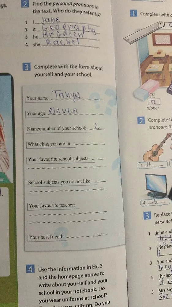 Complete with the form about yourself and your school.