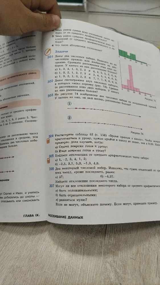 Найдите отклонения от среднего арифметического чисел набора: а) 1, -2, 3, 4, 1, 2; б) -2,5, 3,1, 5,3, -1,3, 4,8.