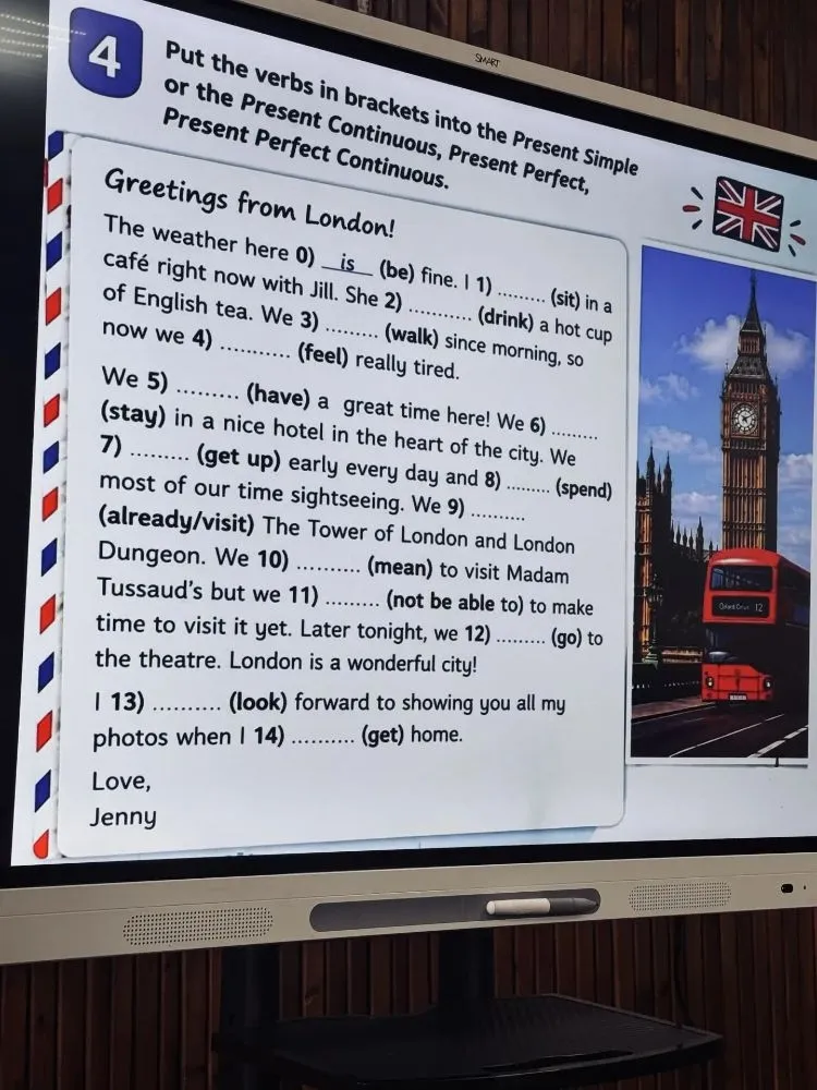 Put the verbs in brackets into the Present Simple or the Present Continuous, Present Perfect, Present Perfect Continuous.